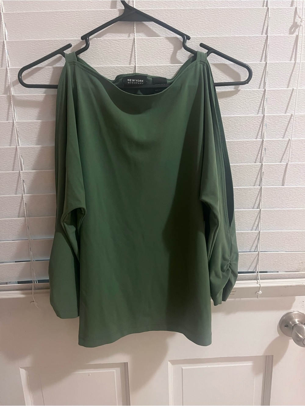New York & Company Olive Cold-Shoulder Blouse/b2 c 1/6/16/26